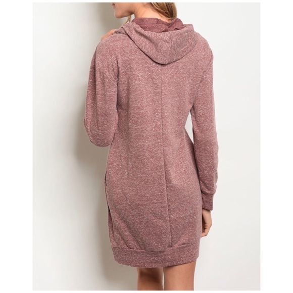 ❄️MAUVE SPECKLED DRESS / TUNIC HOODIE - Picture 4 of 9